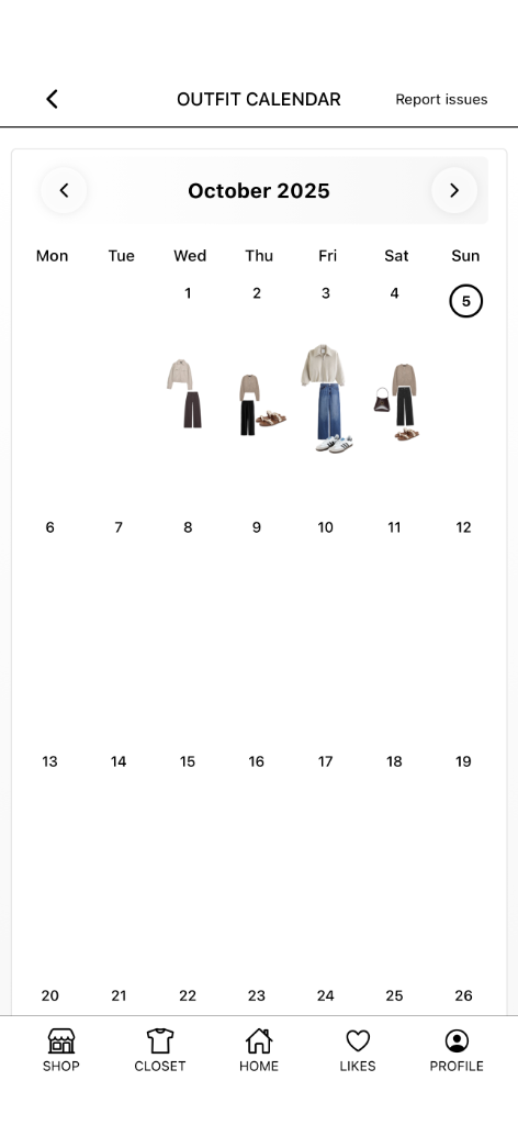 Outfit Calendar
